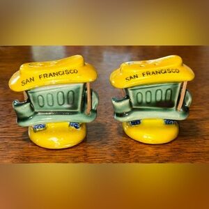 Vintage San Francisco Street Car Salt Pepper Shaker Set